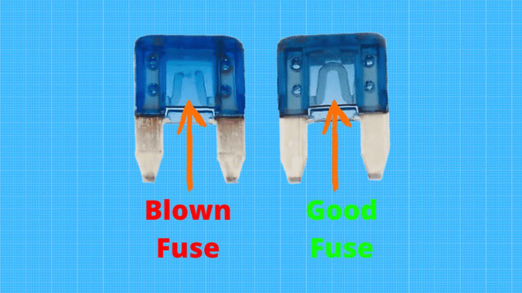 blown and good car fuse