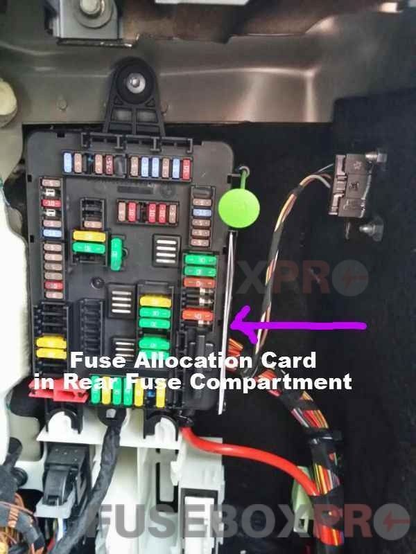 bmw x5 (f15) 2010 2015 luggage compartment fuse box