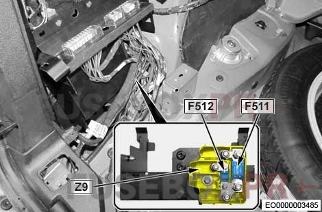 bmw x5 (f15) 2010 2015 luggage compartment fuse holders 2