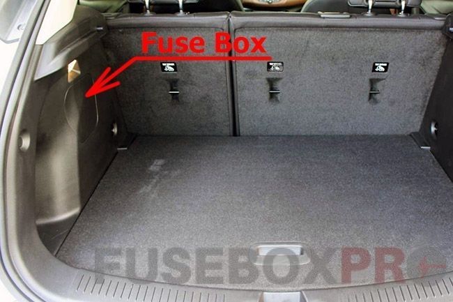 the location of the fuses in the trunk: buick encore gx (2020, 2021, 2022)