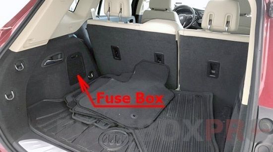 the location of the fuses in the trunk: buick envision