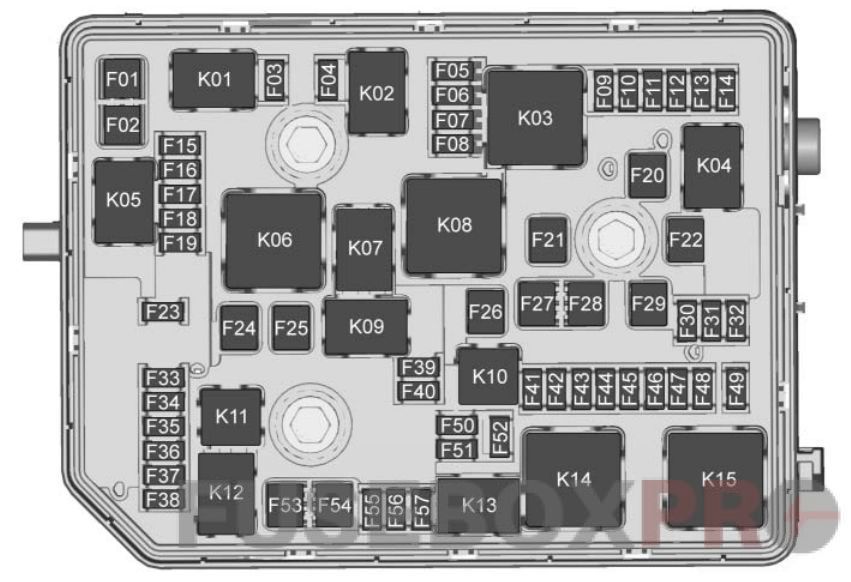 under-hood fuse box diagram: buick envision (2016, 2017, 2018, 2019-..)