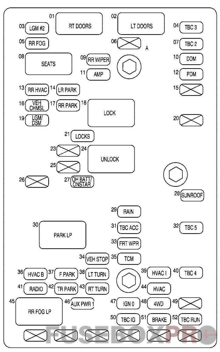 buick rainier fuse box engine rear underseat