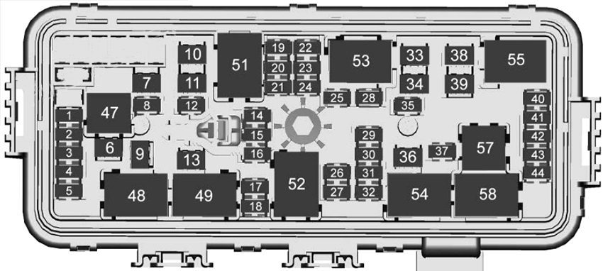 under-hood fuse box diagram: cadillac ct4 (2020, 2021)