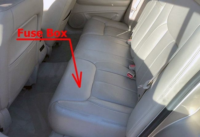 the location of the fuses in the passenger compartment: cadillac dts (2005-2011)