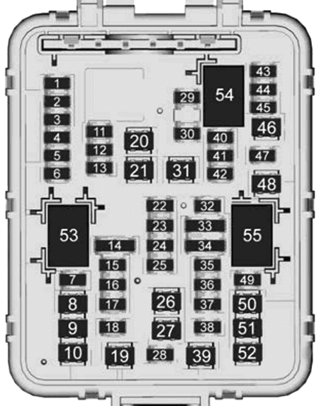 trunk fuse box diagram: cadillac escalade (2021, 2022)
