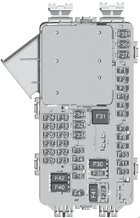 interior fuse box diagram: cadillac xt6 (2020-...)