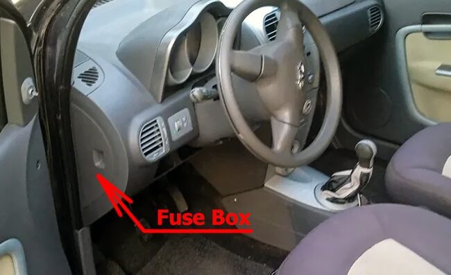 location of the fuses in the passenger compartment: chery a1 (2008-2015)