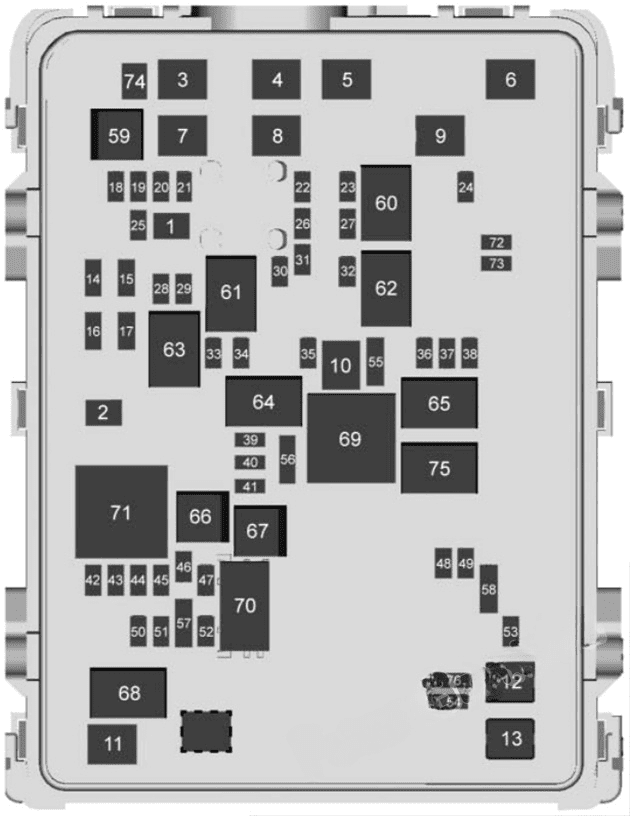 under-hood fuse box diagram: chevrolet silverado (2017, 2018)