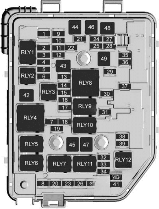under-hood fuse box diagram: chevrolet spark (m400; 2016, 2017, 2018, 2019) under-hood fuse box diagram: chevrolet spark (m400; 2016, 2017, 2018, 2019)