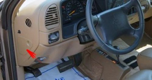 the location of the fuses in the passenger compartment: chevrolet suburban (1995, 1996, 1997, 1998, 1999)