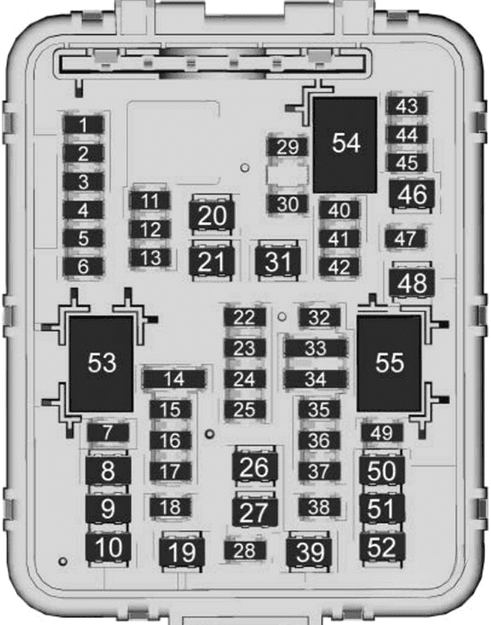 trunk fuse box diagram: chevrolet tahoe / suburban (2021, 2022)