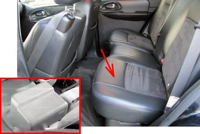 the location of the fuses in the passenger compartment: chevrolet trailblazer (2002-2009)