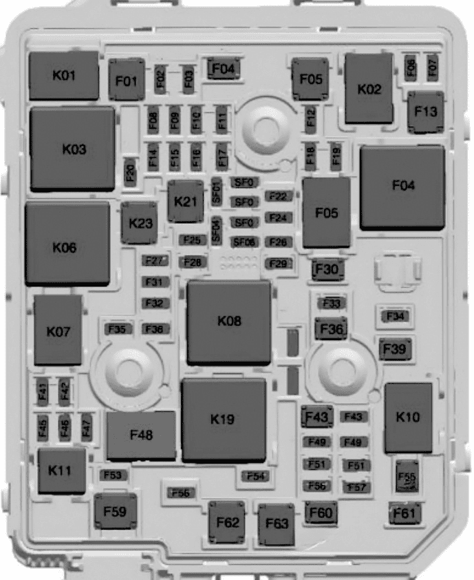 under-hood fuse box diagram: chevrolet trailblazer (2020, 2021...)