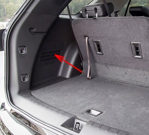 the location of the fuses in the trunk: chevrolet traverse (2018, 2019)