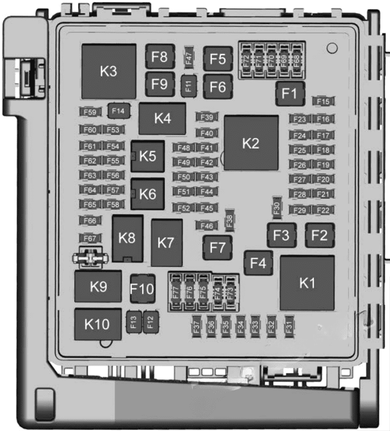 under-hood fuse box diagram: chevrolet blazer (2019-2022)
