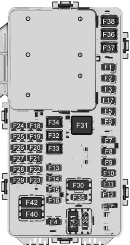interior fuse box diagram: chevrolet blazer (2019-2022)