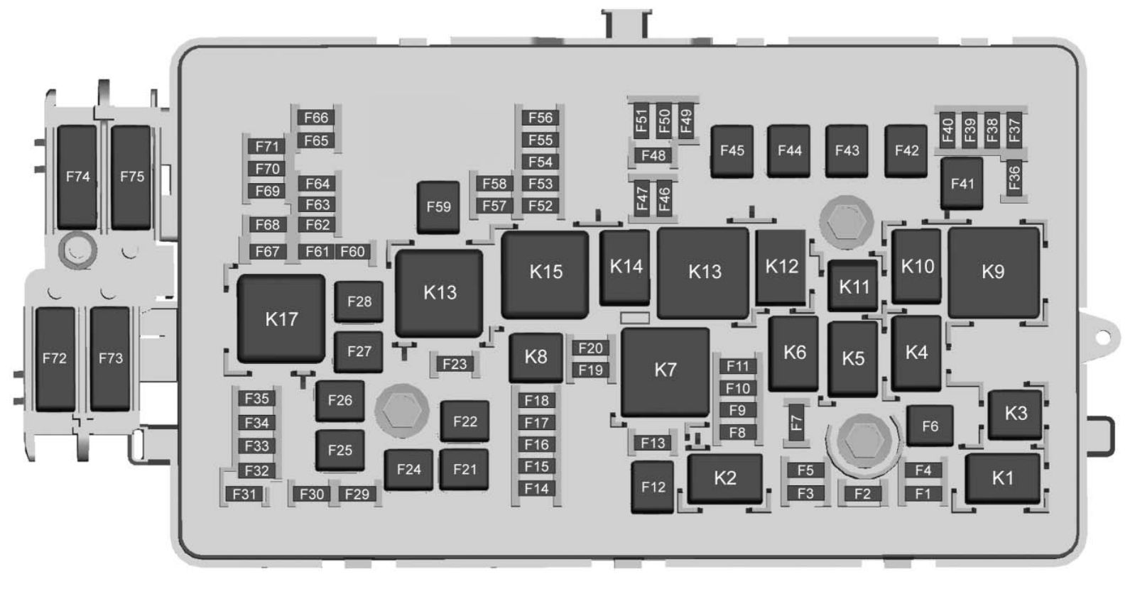 under-hood fuse box diagram: chevrolet colorado (2018-..)