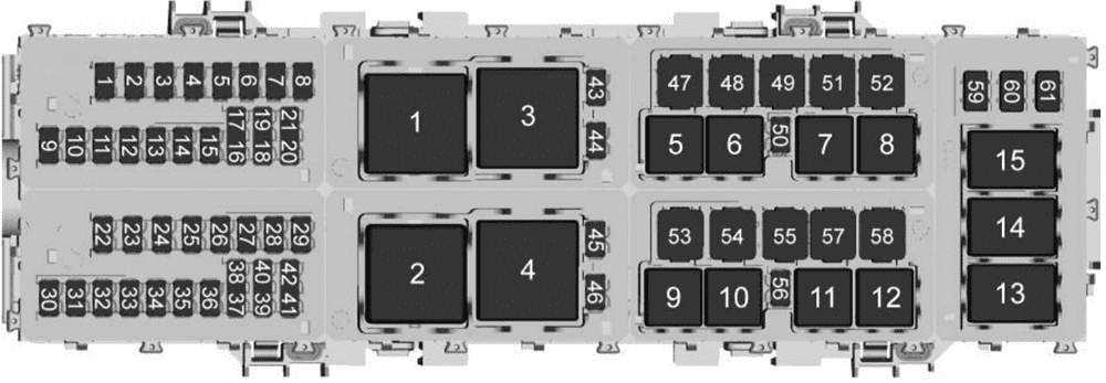 rear compartment fuse box diagram: chevrolet corvette (2020, 2021, 2022..)