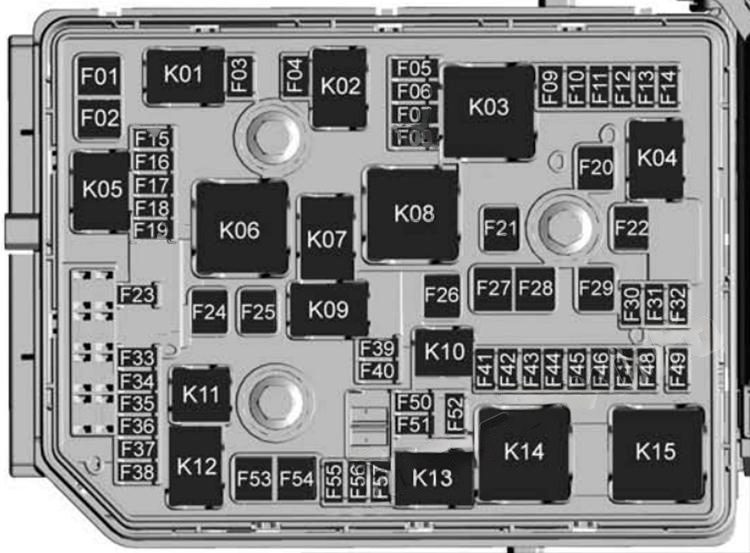 under-hood fuse box diagram: chevrolet cruze (j400; 2016, 2017, 2018) under-hood fuse box diagram: chevrolet cruze (j400; 2016, 2017, 2018)