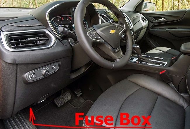 the location of the fuses in the passenger compartment: chevrolet equinox