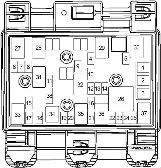 trunk fuse box diagram: chevrolet malibu (2004, 2005, 2006, 2007)