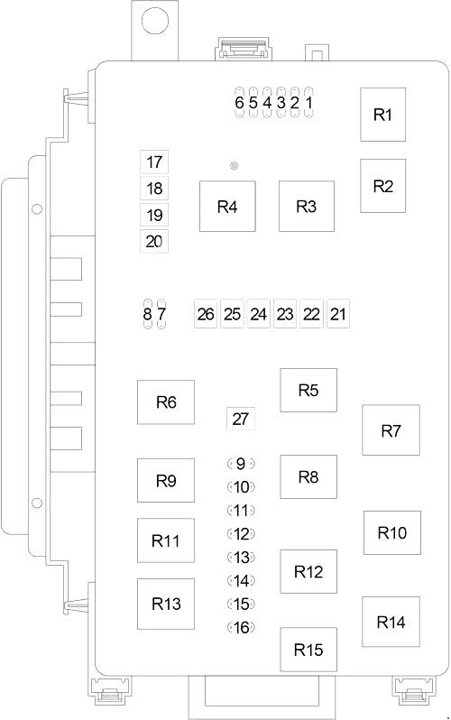 front power distribution center (fuse box): chrysler 300 / 300c (2005)