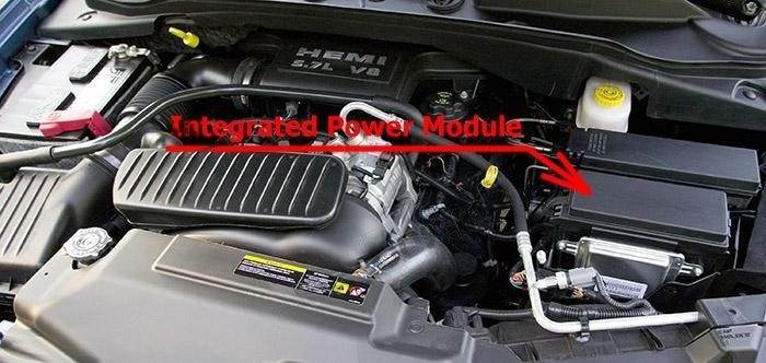 the location of the fuses in the engine compartment: chrysler aspen (2004-2009)