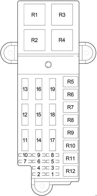 under-hood fuse box diagram: chrysler cirrus (1994, 1995, 1996, 1997, 1998, 1999, 2000)
