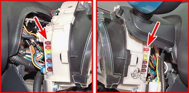 the location of the fuses in the passenger compartment: citroen c1 (2007-2013)