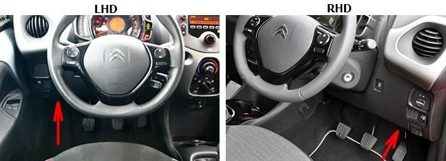 the location of the fuses in the passenger compartment: citroen c1 (2014, 2015, 2016, 2017, 2018, 2019)