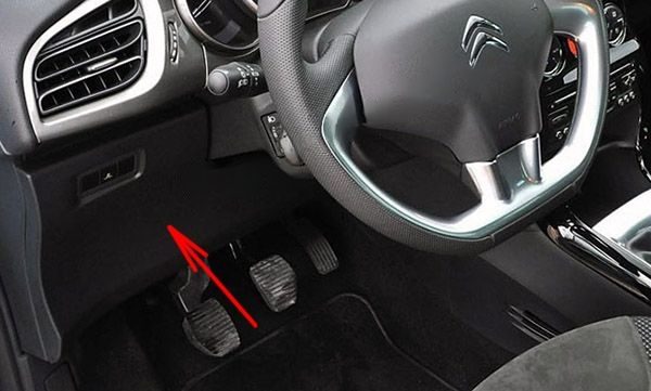 the location of the fuses in the passenger compartment (lhd): citroen c3 (2009-2015)