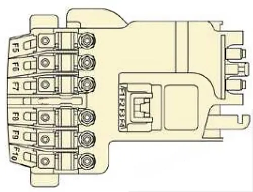 fuses on the battery: citroen c4 (2008, 2009, 2010)