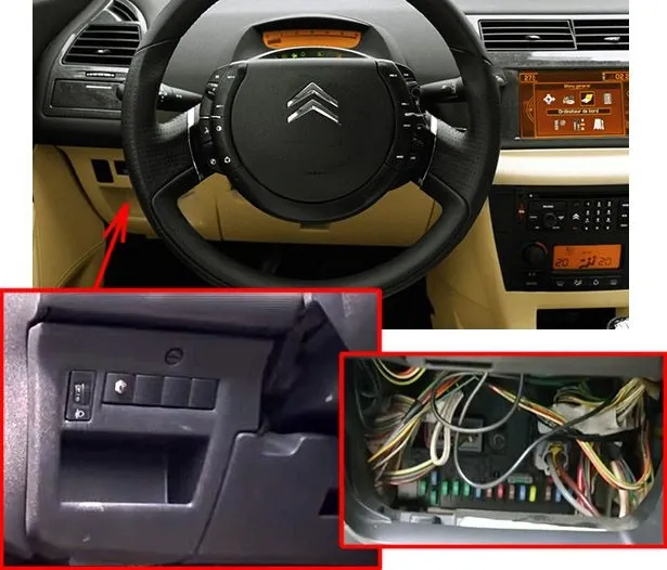the location of the fuses in the passenger compartment (lhd): citroen c4 (2004-2010)