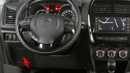 the location of the fuses in the passenger compartment (lhd): citroen c4 aircross (2012-2017)