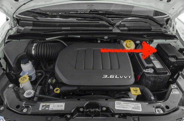 dodge grand caravan (2011-2020): engine compartment fuse box location