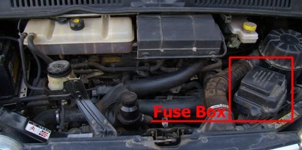 the location of the fuses in the engine compartment: citroen jumper (2008-2017)